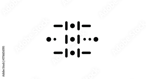 Minimalist Morse code design element for modern projects, perfect for unique branding, communication and technology themes with a clean, abstract aesthetic