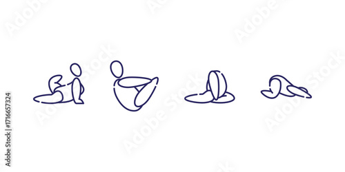 Yoga Vector and Icon Collection Featuring Yoga Positions, Exercise Icons, Meditation Poses, Fitness Workouts, Wellness Illustrations, Healthy Lifestyle Designs, Relaxation Icons