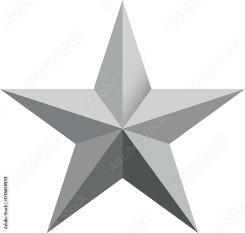 Black and White star. Golden Christmas star isolated on white background. Nice illustration of a 3d look Black and White star on white background. Star vector collection.