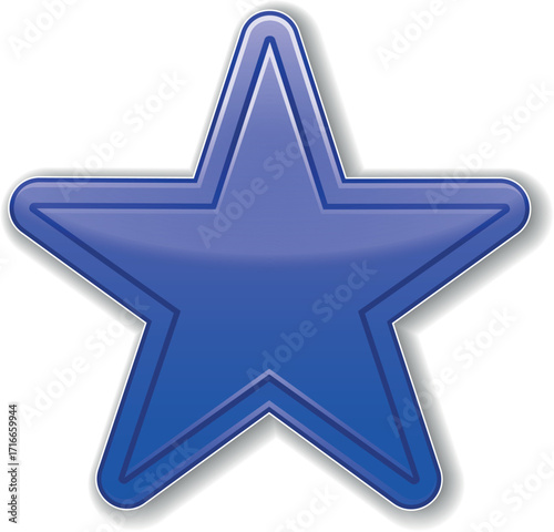 Blue star. Golden Christmas star isolated on white background. Nice illustration of a 3d look Blue star on white background. Star vector collection.
