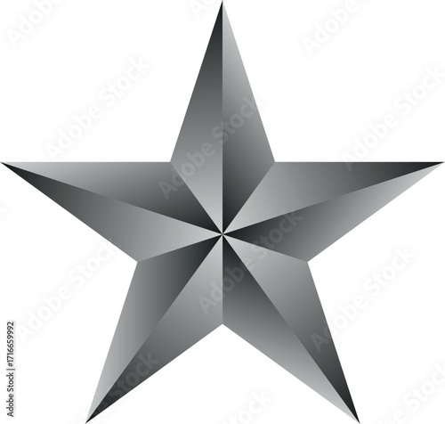 Black and White star. Golden Christmas star isolated on white background. Nice illustration of a 3d look Black and White star on white background. Star vector collection.
