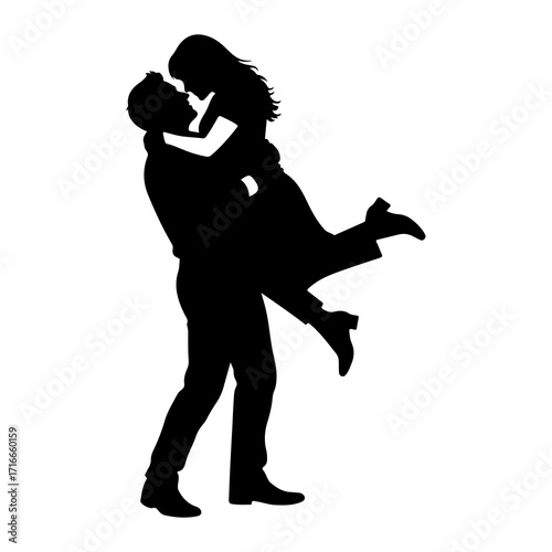 Couple embracing silhouette embrace romance