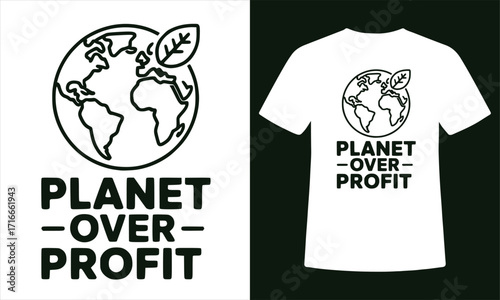 Planet Over Profit | Minimal Eco Awareness Earth Design