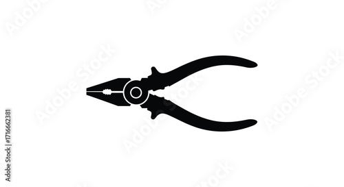 Simple black and white illustration of a pair of pliers tool