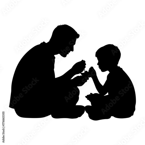 Father and son sharing a moment child