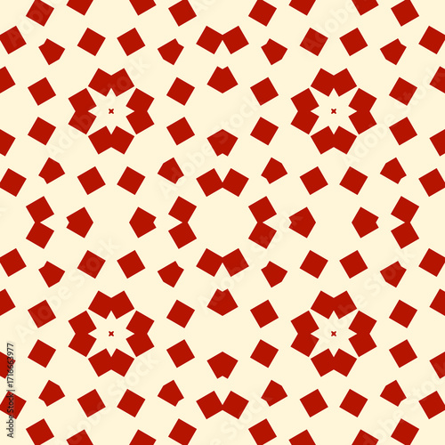 Geometric ornate. Checks, crosses seamless pattern. Checkered ornament. Squares illustration. Tiles wallpaper. Ethnic motif. Spots background. Geometrical digital paper. Kaleidoscope print. Abstract