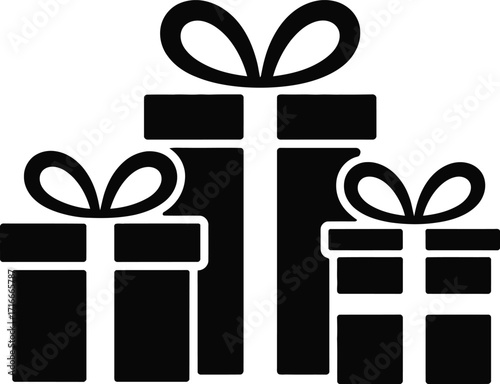 Gifts Silhouette Illustration Isolated on Transparent Background Vector Art Design