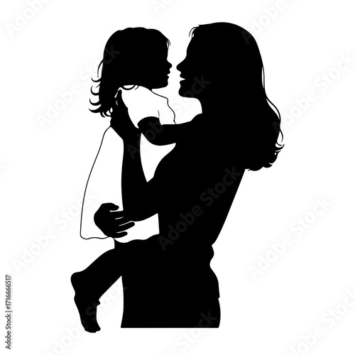 Mother holding child close embrace love