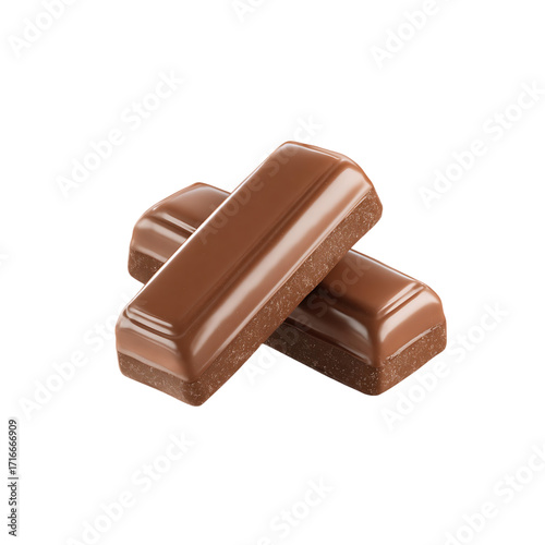 smooth chocolate candy bar isolated on a transparent background, in a PNG format