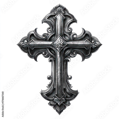 Ornate metal cross design