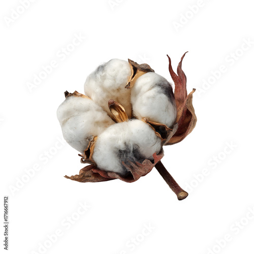 cotton isolated on a transparent background, in a PNG format