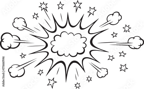 Comic Explosion Pop Art Blast with Smoke Cloud Effect