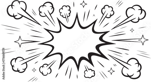 Comic Explosion Pop Art Blast with Smoke Cloud Effect