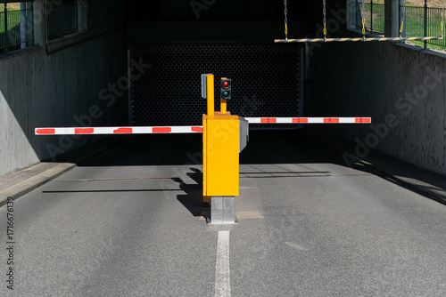 Entrance to Parking Garage with Barrier