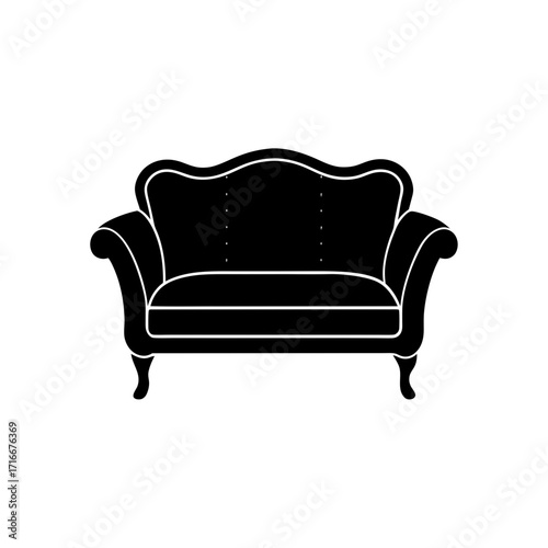 Silhouette of a fancy couch