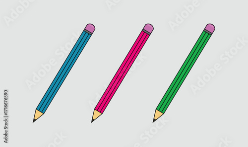 Wooden pencil vector set collection