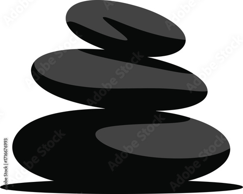 Three Stacked Stones Illustration Vector Art Isolated on Transparent Background