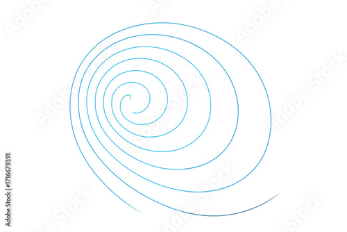 Abstract spiral line drawing. Geometric swirl icon. Hypnotic vortex or whirlpool shape. Simple thin continuous line art. Concept of cycle, infinity or motion. Vector.