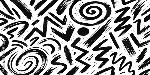 Seamless vector zebra skin pattern in black and white for textile or wallpaper design