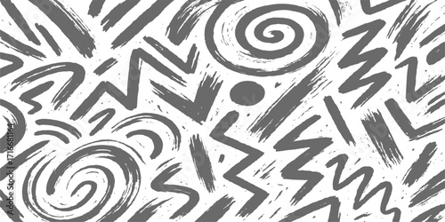 Seamless vector zebra skin pattern in gray and white for textile or wallpaper design