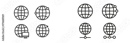 Modern symbols representing global connectivity and technology in a digital world