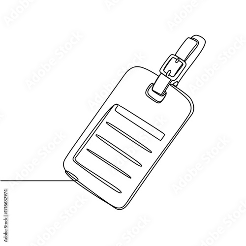 Luggage tag illustration with blank space for personal information  