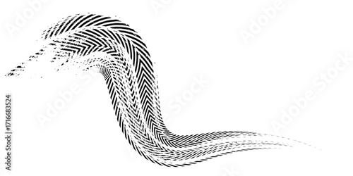 Grunge tire track, wheel braking marks. Truck, car or motorcycle tread pattern silhouette. Auto race, motorsport, speed racing design element. Vector illustration