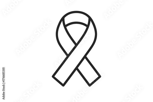 Awareness ribbon line icon. Support, solidarity, cause, health awareness. Vector symbol for charity campaign. Hope for cancer, aids, and other diseases. Editable stroke.