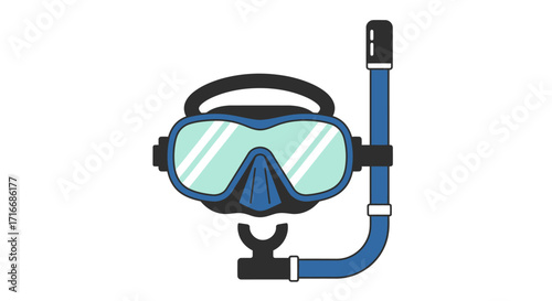 Illustration of a snorkeling mask and tube, a reminder of summer vacation fun and aquatic adventures
