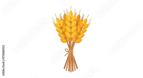 Golden wheat sheaf illustration symbolizing harvest season and agricultural bounty