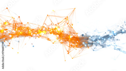 Abstract network connection isolated on white background