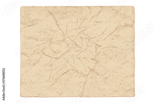 Vintage wrinkled ecru recycled paper texture, realistic halftone background with imperfections, eco-friendly aged parchment, distressed vector illustration with transparent background