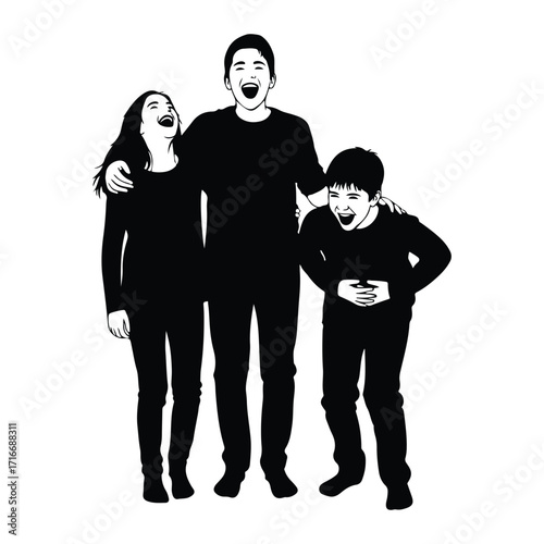 Family laughing together laughter happiness