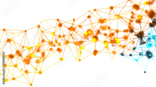 Abstract network connection isolated on white background