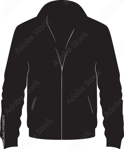 Jacket icon in silhouette modern style by advance white background.