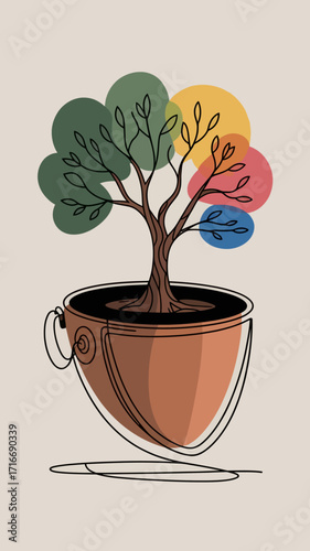 Helmets of Nature Growth Tree Illustration