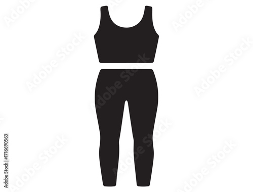 Legging top icon in silhouette modern style by advance white background.