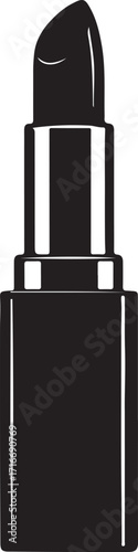 Lipstick-shaped beauty in silhouette modern style by advance white background.