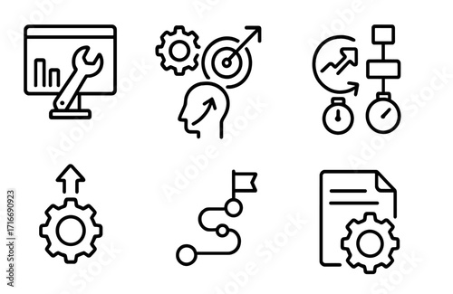 Tools and symbols representing productivity, goals, and project management in a modern workspace