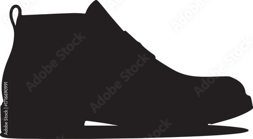Loafers boots in pure silhouette modern style by advance white background.