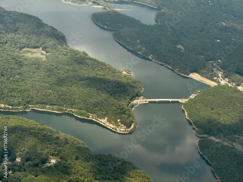 aerial view of the river