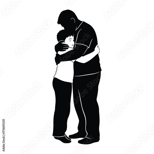 Father and child embracing embrace love