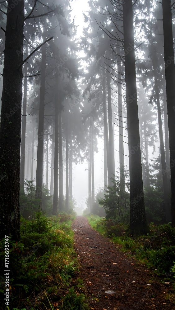 Fototapeta premium Misty forest path (2)