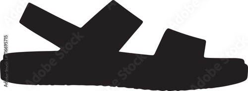 Sandals shoes in pure silhouette modern style by advance white background.