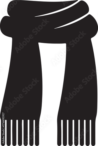 Scarf icon in silhouette modern style by advance white background.