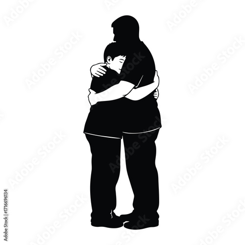 Father and son embracing embrace love