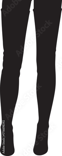 Thigh-high boots in pure silhouette modern style by advance white background.