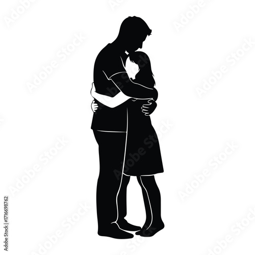 Father daughter embrace love