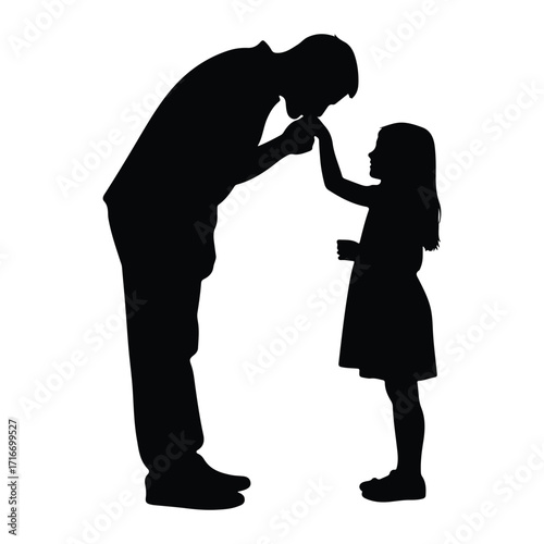 Father kissing daughter's hand silhouette