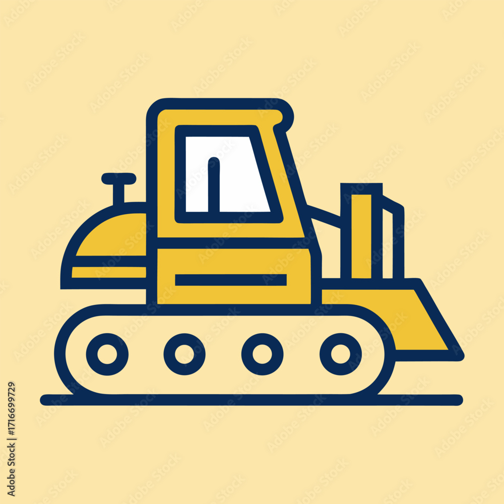 Fototapeta premium vector illustration of a bulldozer